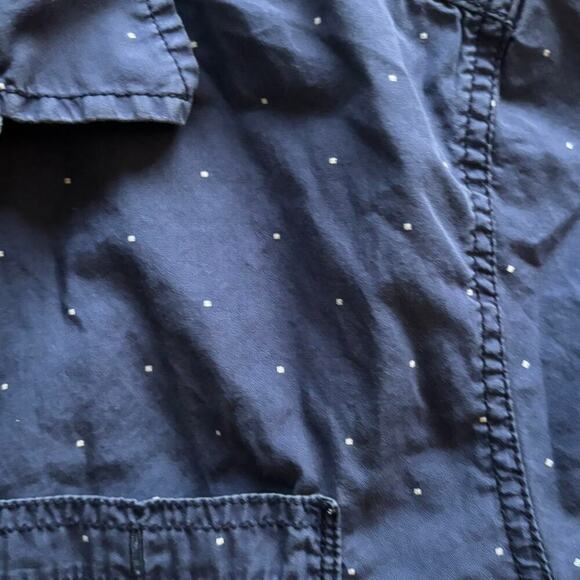 Urban Outfitters Blue & White Polka Dot Short Sleeve Dress Shirt Button Up - Picture 4 of 8